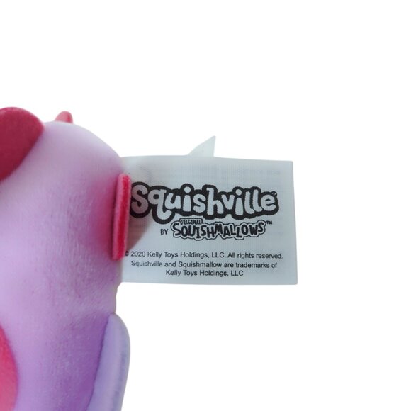 Squishville‎ Mini Squishmallow Pink Axolotl In Purple Airplane Plush Toy - Picture 12 of 14